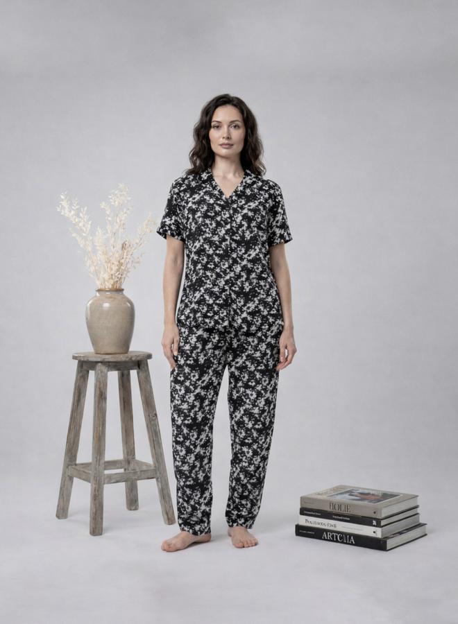 ميش طقم بيجاما من بنطال وقميص قطن بطبعة زهور - Image 5